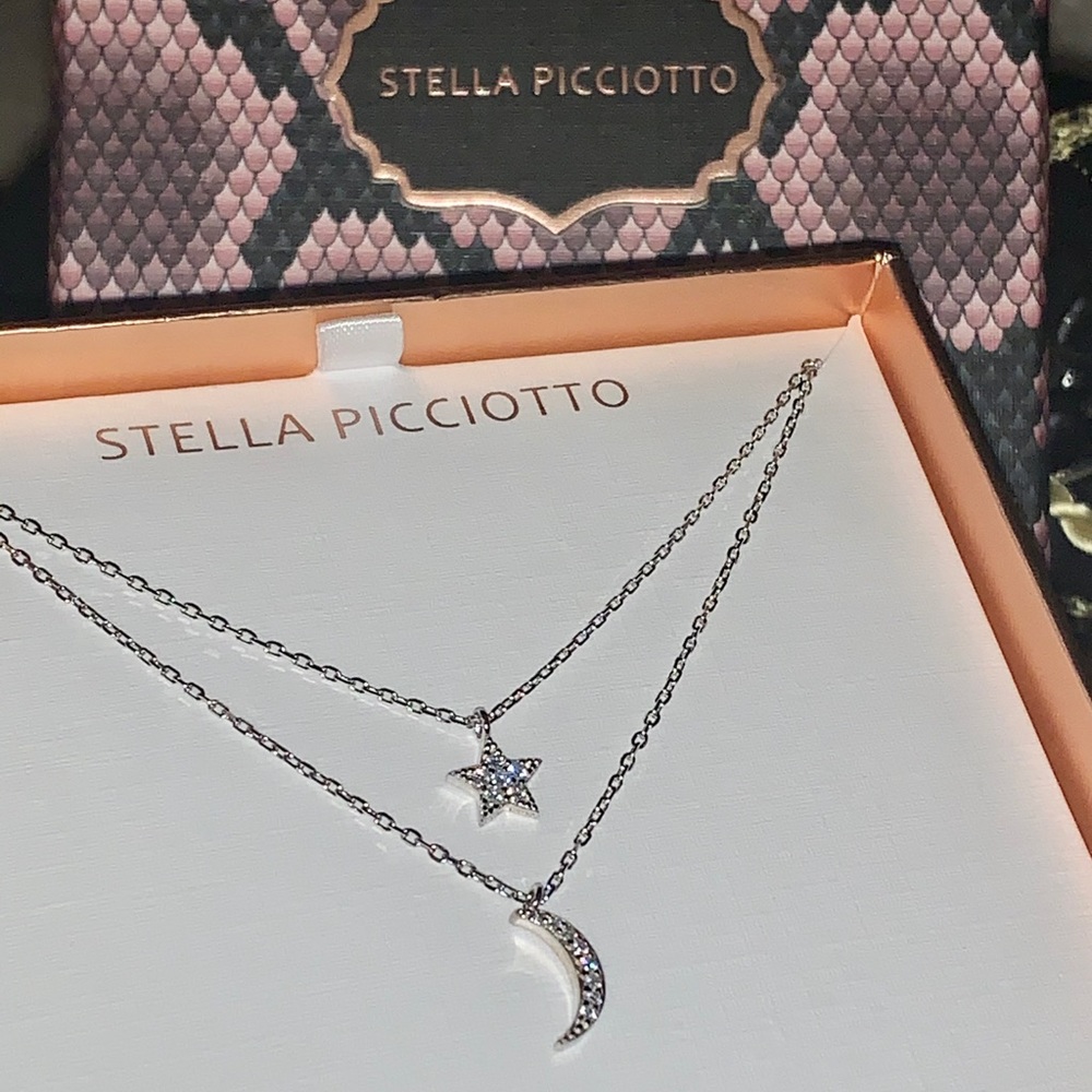 Sterling moon drop necklace